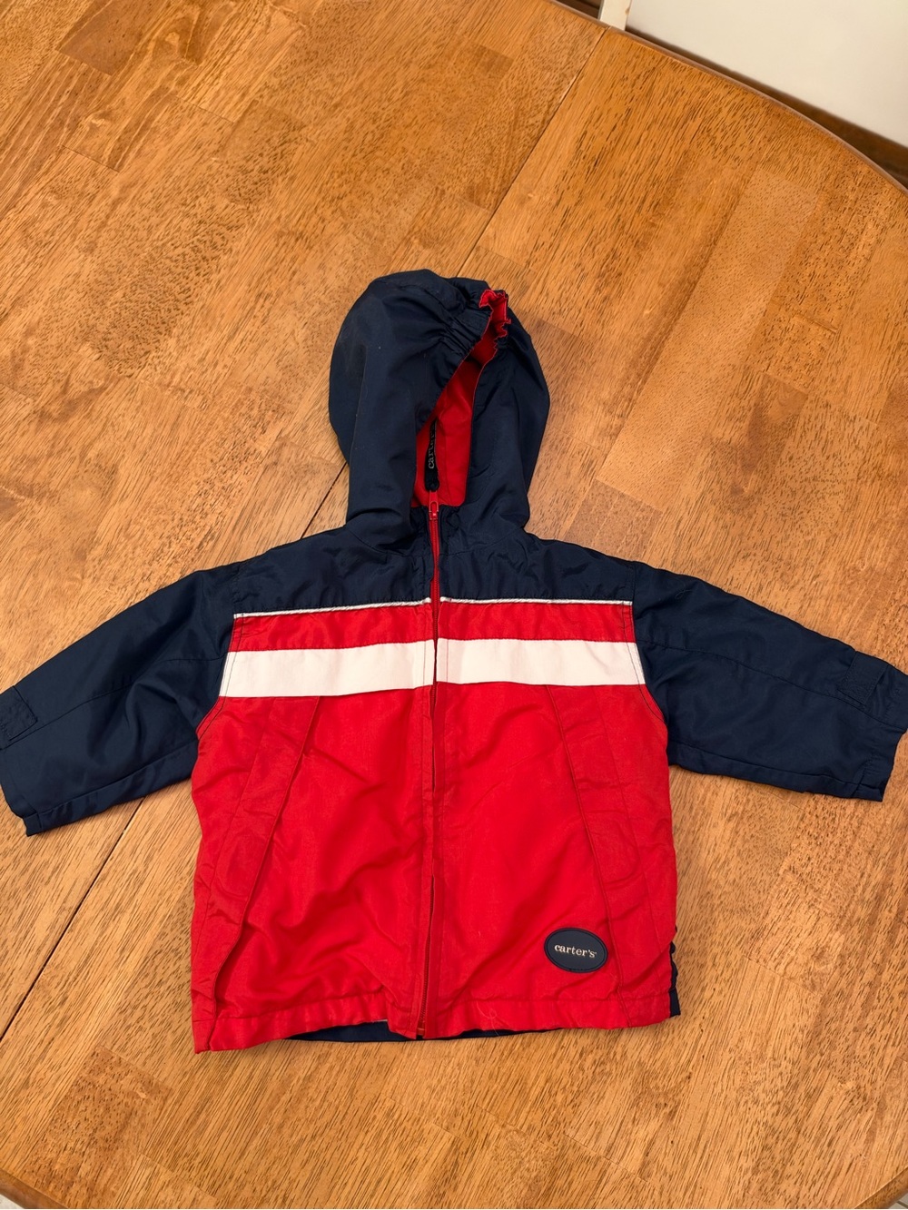 Carter's Red and Navy Hooded Windbreaker Jacket